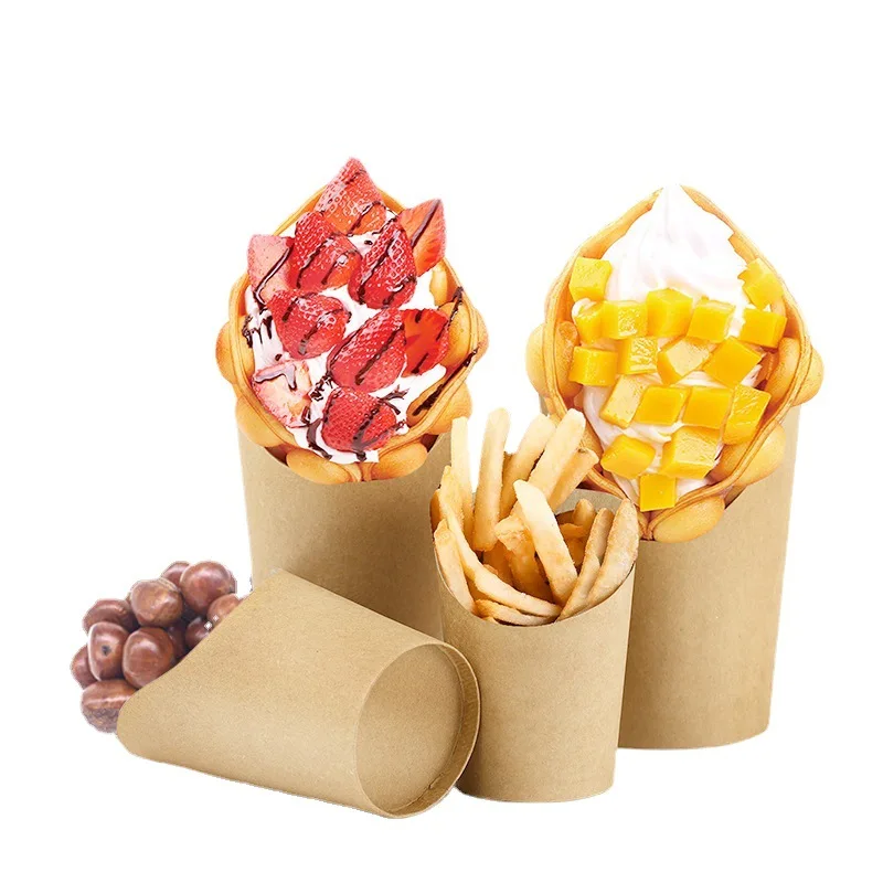 

50PCs Potato Chips Cup Fried Chestnuts Egg Waffle Packaging Snack Box