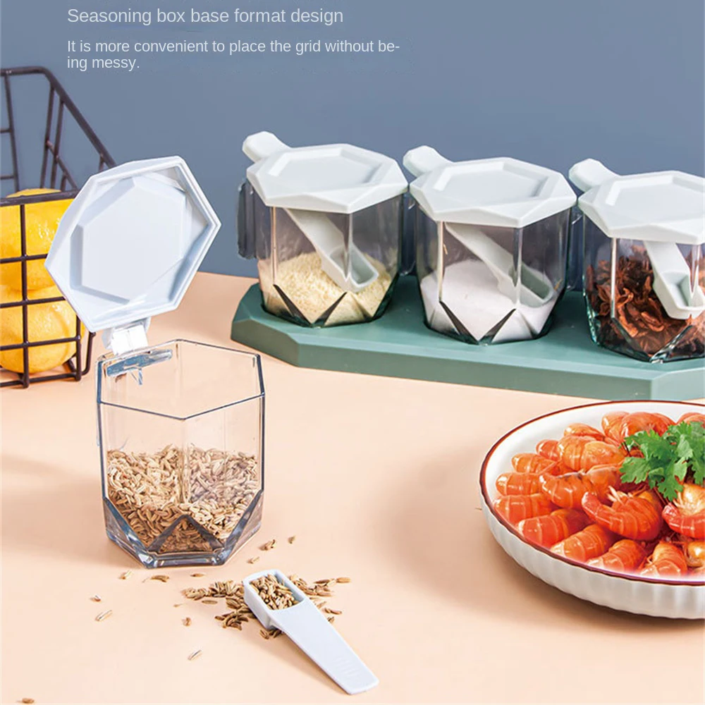 

Convenient Storage Box With Lid Plastic Box No Punch Seasoning Jar Cookie Jar Kitchen Organizers Pantry Dustproof Kitchen Jars