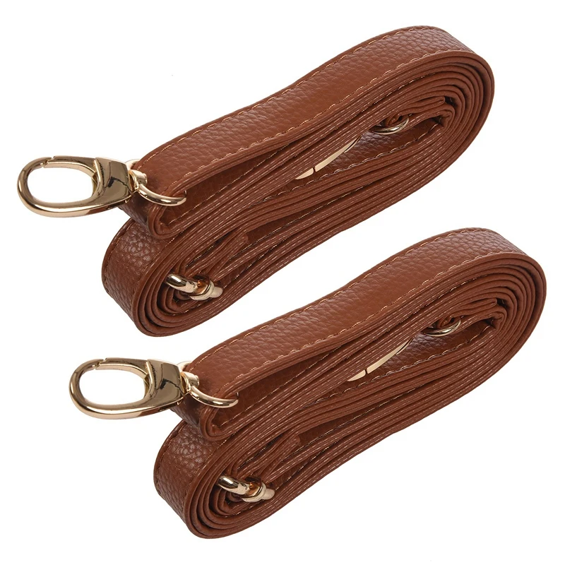 

NEW-2X DIY Replacement Leather Bag Shoulder Strap Handle Cross Body Adjustable 140 X 2Cm, Brown