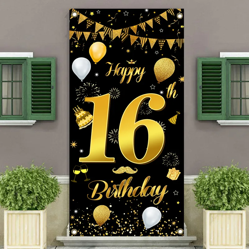 

Happy Birthday Party Banner Birthday Decorations Door Curtain Couplet Birthday Curtain Garden Decor
