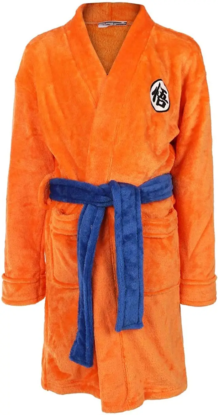 

Anime Cosplay Costume for Children's Bathrobe Soft with GO Character with Belts Orange