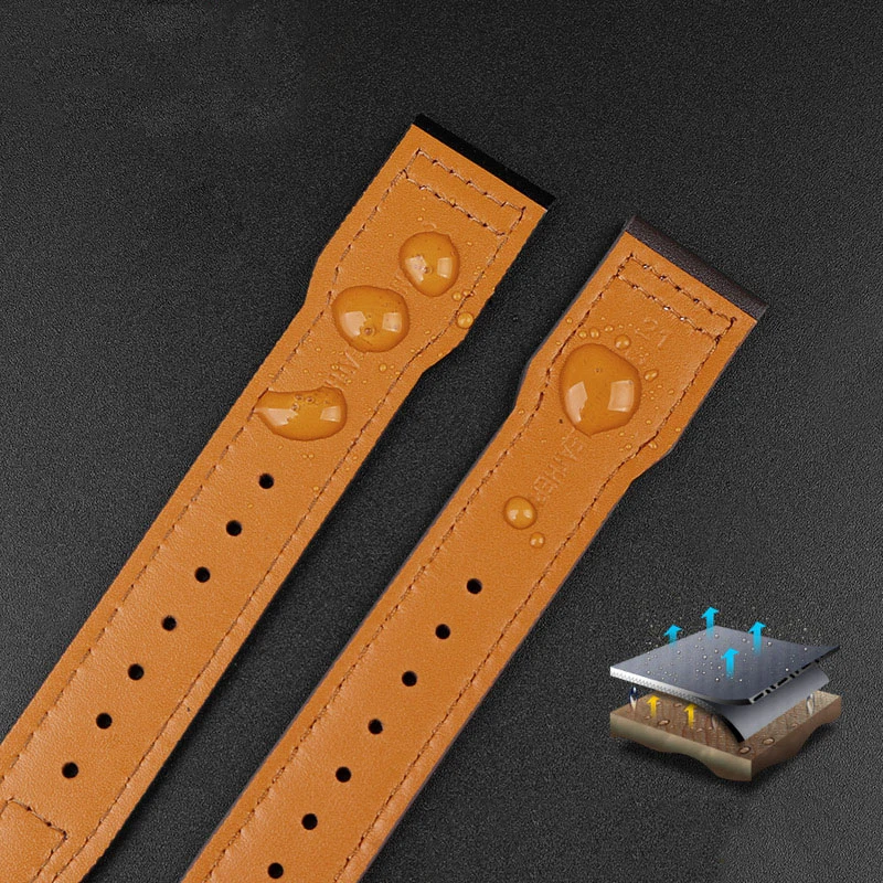 IWC Suitable For IWC Leather Watch bands 20mm 21mm Bronze Spitfire pilot Little Prince Mark Watch Strap Bracelet Accessories