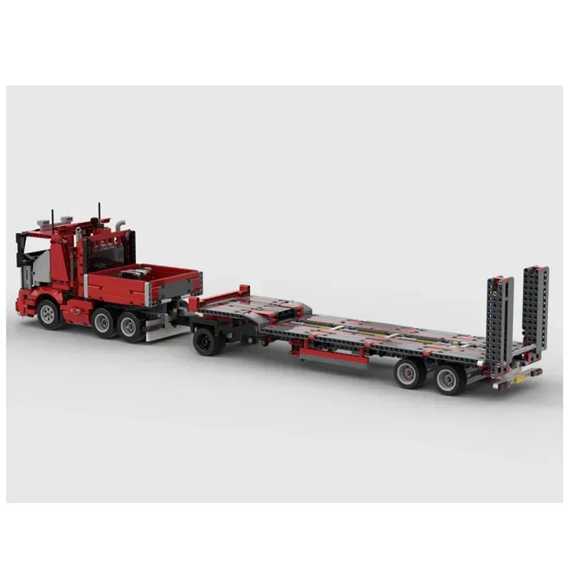 MOC-35136 транспортный грузовик и прицеп в сборе строительный блок модель 1837 детали
