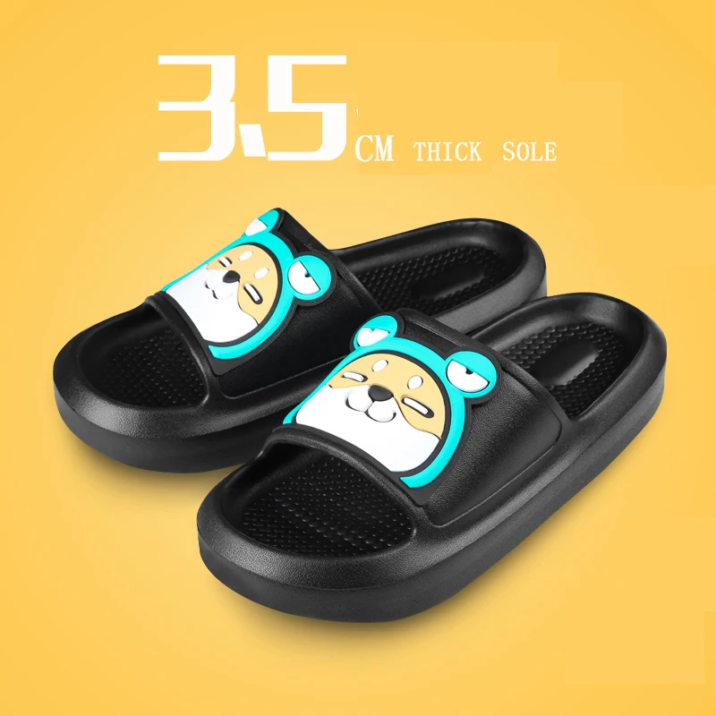 

2022 Men Women Thick Sole Slippers Indoor Home Non-slip Slippers Graffiti Casual Beach Slides EVA Quality Cartoon Animals Shoe