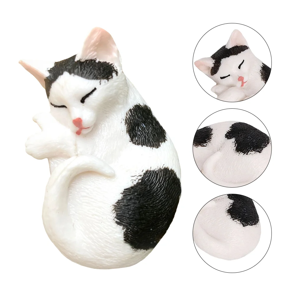

Cat Ornaments Table Miniature Toys Sleeping Figurine Developmental Modern Animal Statue Fortune Plastic