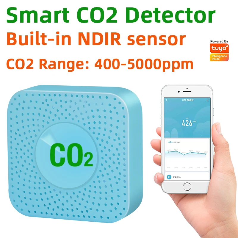 

WIFI/Zigbee Tuya умный датчик CO2 NDIR инфракрасный датчик высокоточный детектор углекислого газа домашнее приложение Smart Life