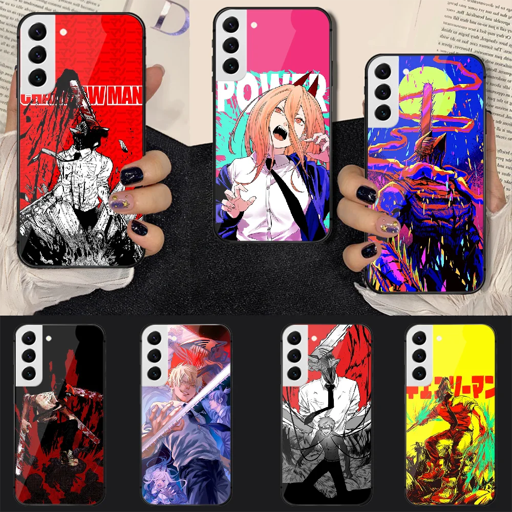 

Chainsaw Man Anime Manga Tempered Glass Phone Case Cover For Samsung Galaxy A S 9 12 13 20 21 22 32 33 Fe 5G Plus Ultra
