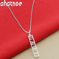 925 sterling silver 16 30 inch chain roman numerals pendant necklace for women engagement wedding fashion charm jewelry