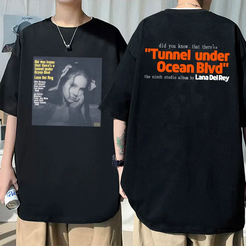 

Singer Lana Del Rey 2023 Music Album Did You Know That There's A Tunnel Under Ocean Blvd T-shirt Men Women Pure Cotton T Shirts