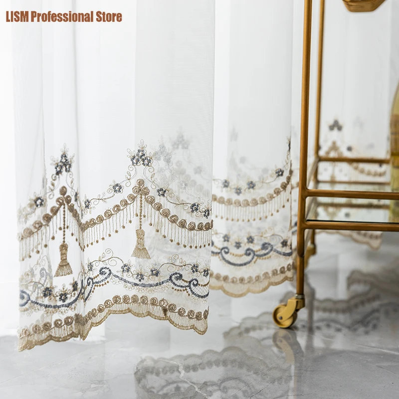 

Customized Living Room Balcony Bay Window Clothing Window Screen Screen Partition Decorative Embroidery High-end Window Screen