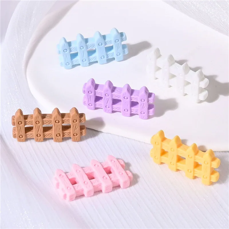 

10pcs New Cute Colorful Fence Resin Flatback Cabochons Scrapbook DIY Ornaments Jewelry Accessories Supply R135