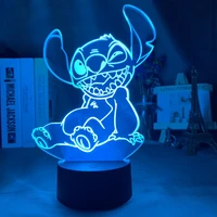 stitch 3d night light 716 color changing acrylic led light bedroom decoration touch light stitch ornaments childrens toy gift