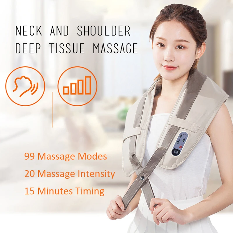 

U Shape Smart Electric Kneading Heat Shiatsu Back Neck Shoulder Portable Full Body Massage Shawl Home Office Relieve Fatigue