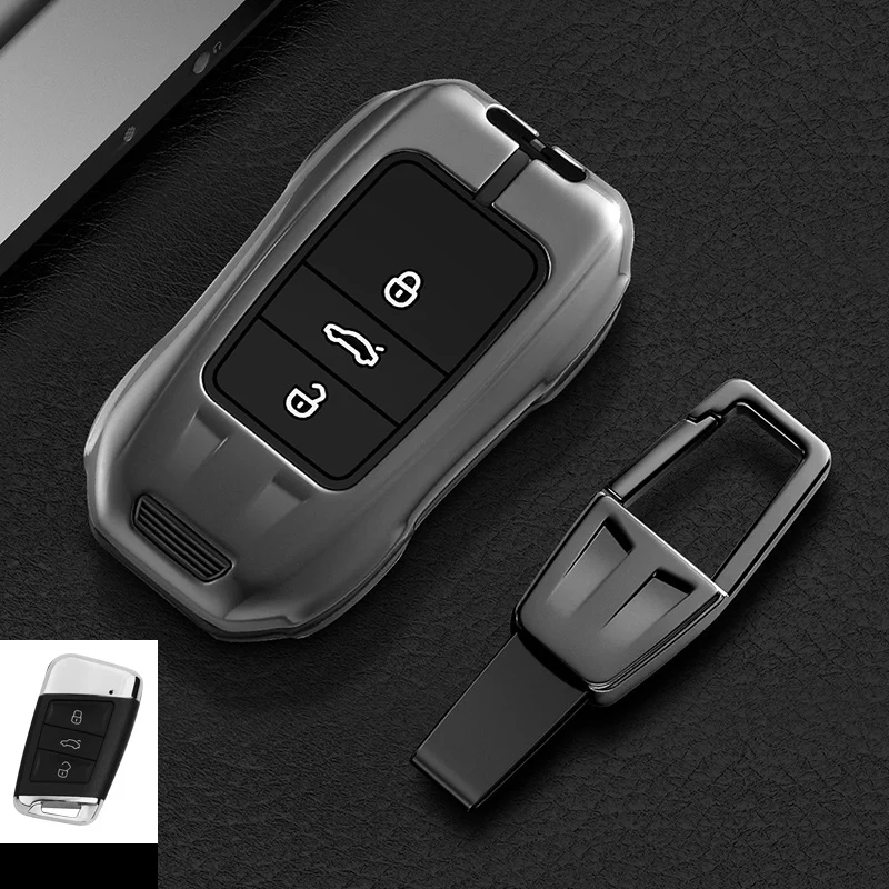 

Zinc Alloy Car Key Case Cover Bag For VW Volkseagen Passat B8 Magotan For Skoda Superb A7 Kodiaq Seat Shell Fob car accessories