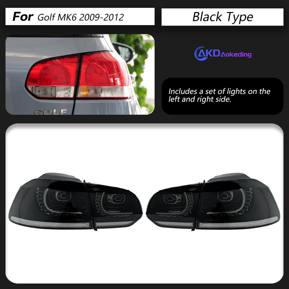 

AKD Car Model for VW Golf 6 Tail Lights 2009-2012 Golf6 R20 LED Tail Lamp LED DRL Dynami Signal Brake Reverse auto Accessories