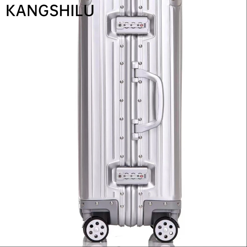 KANGSHILU New 20“24''26''29 Inch Aluminum Suitcase Alloy Trolley Case Universal Luggage Men Women's Travel Offers with Wheels