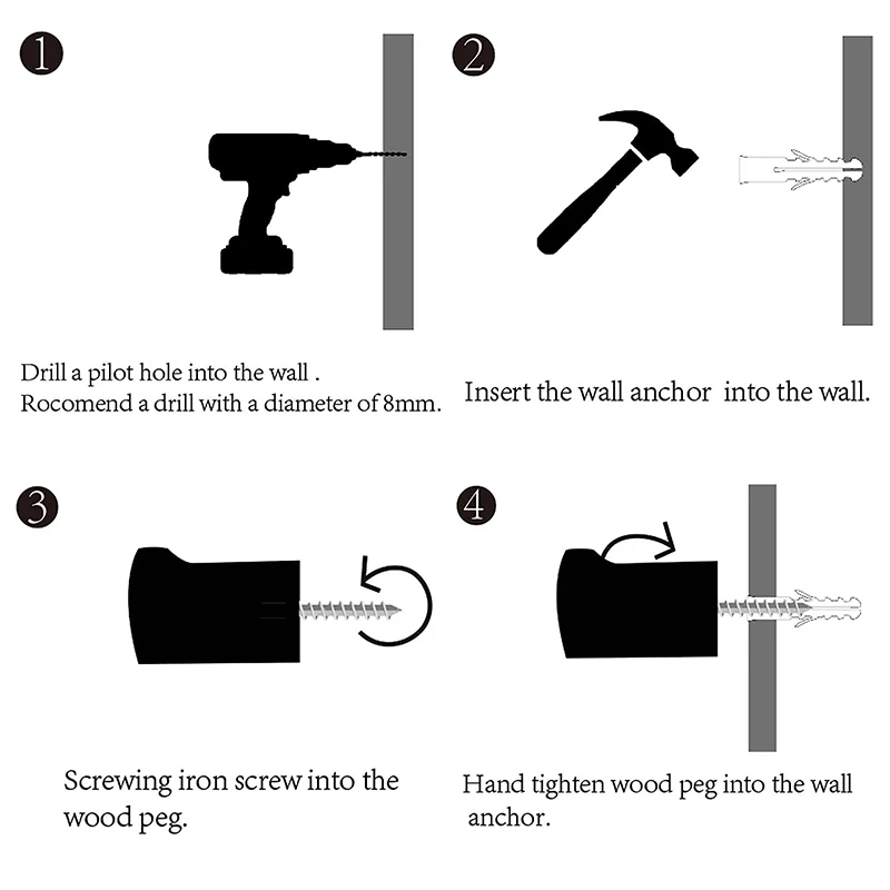 4/6 шт. настенные крючки для шляпы