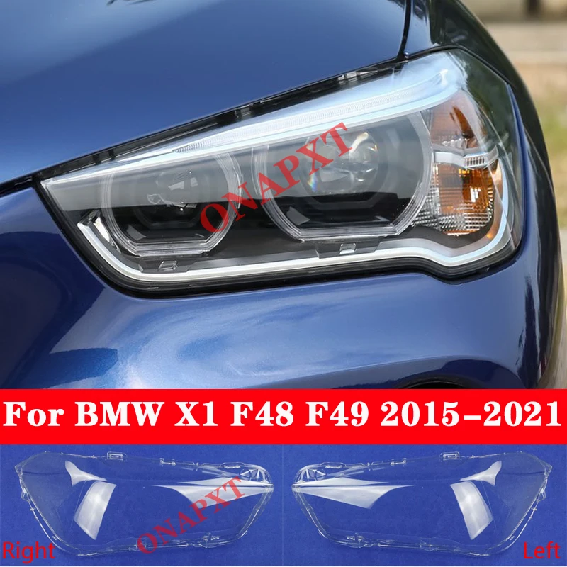 For BMW X1 F48 F49 2015-2021 Car Front Head Light Lamp Headlamp Lampshade Auto Shell Glass Lens Case Headlight Cover