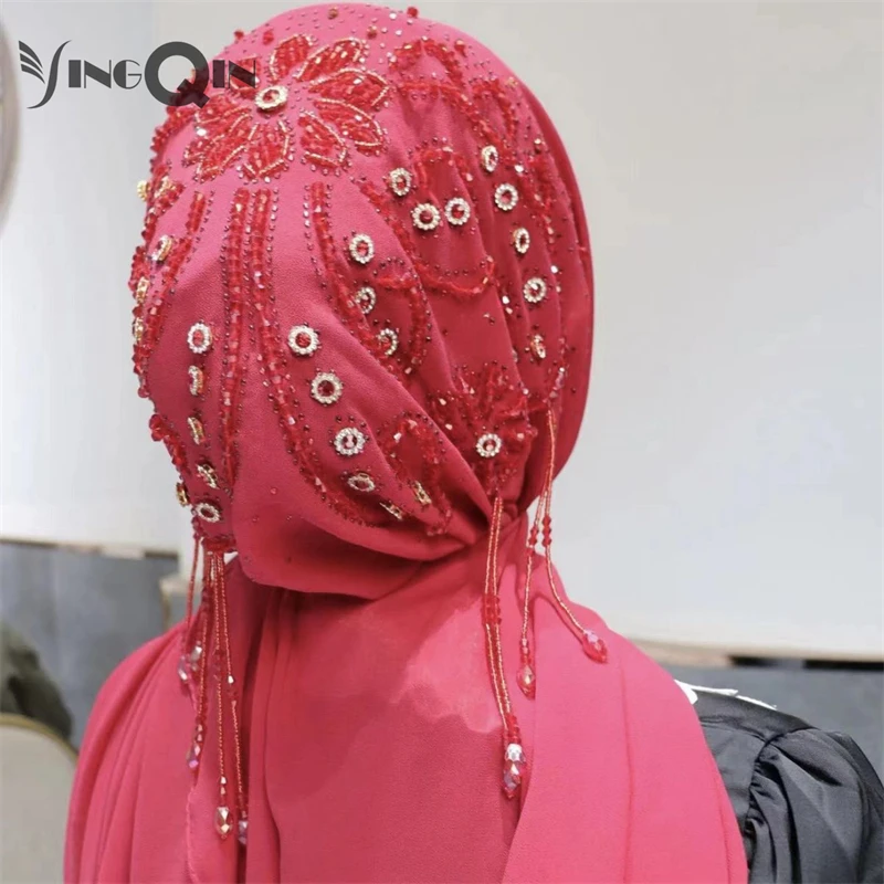 Muslim Women Shawl Headscarf Freeshipping Lace Summer Malaysia Chiffon Scarf  Hat Prayer Kufi Islam Saudi Arabia Headwraps