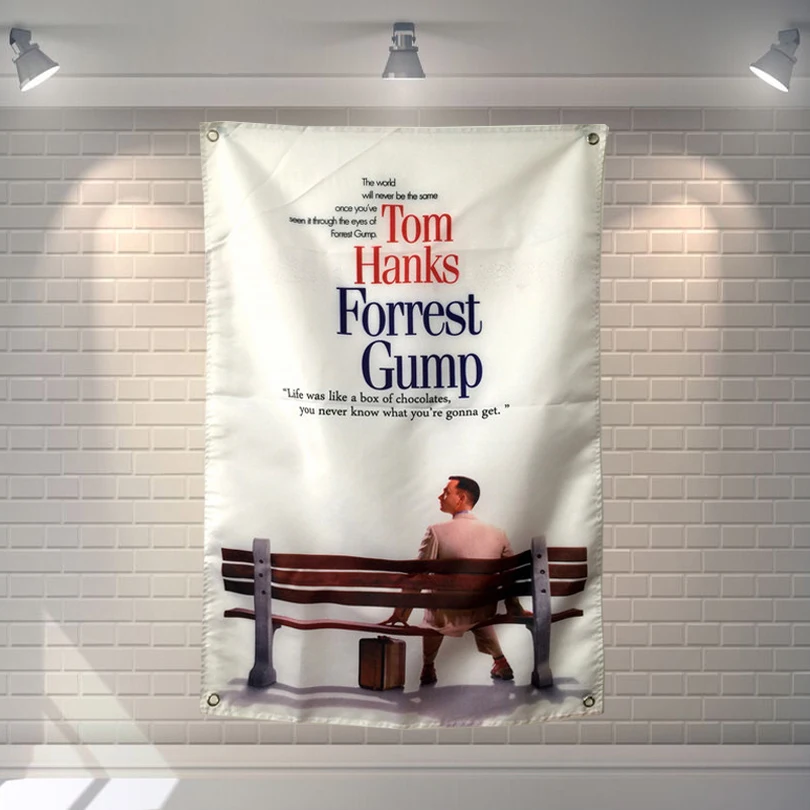 

Тканевые баннеры и аксессуары Forrest Gump is для классических фильмов, аксессуары для бара, бильярда, зала, студийный тематический Настенный деко...