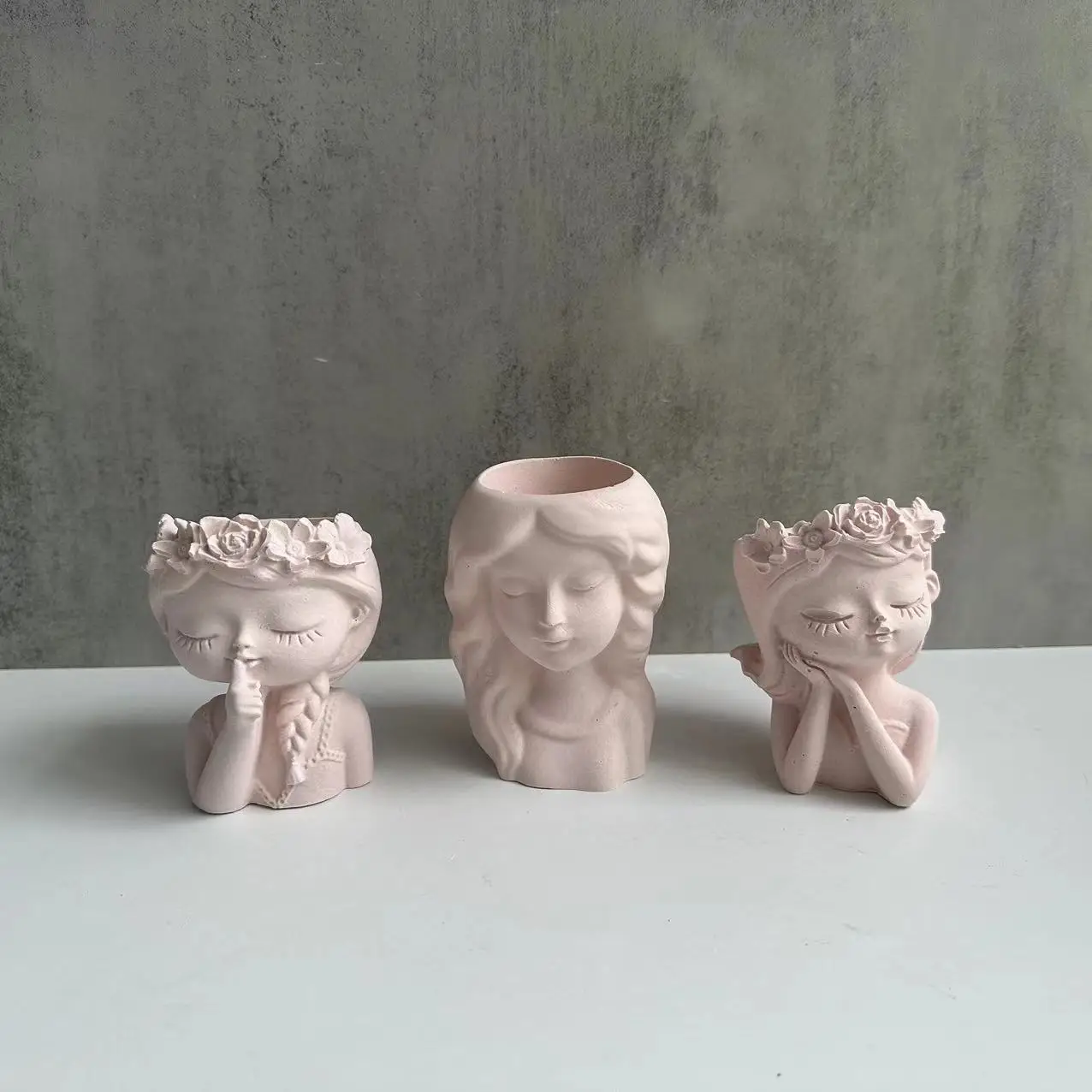 

Силиконовая форма для тонких девушек с длинными волосами, красивые цветочные горшки, форма для мясных горшков из гипса и цемента, форма для подсвечника, форма для цветочного горшка