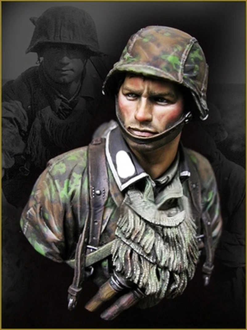 

NX Bust World War II Soldier Model Resin Model Kit Tumei Colorless Self-assembly Resin Doll Military Figure