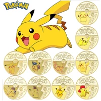 pokemon coins gold new collection15 plated pikachu japanese anime games childrens commemorative collection toys birthday gift