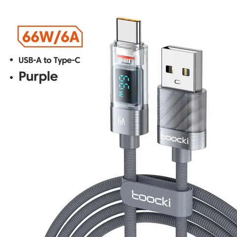 USB-кабель Toocki с разъемом USB Type-C, 6 А, 66 Вт