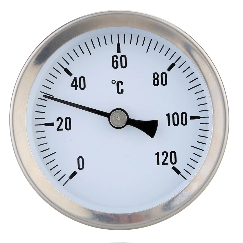 

Термометр из нержавеющей стали для горячей водопроводной трубы, 120 °, высокоточный водонепроницаемый, 63 мм, циферблат, датчик температуры, простая установка