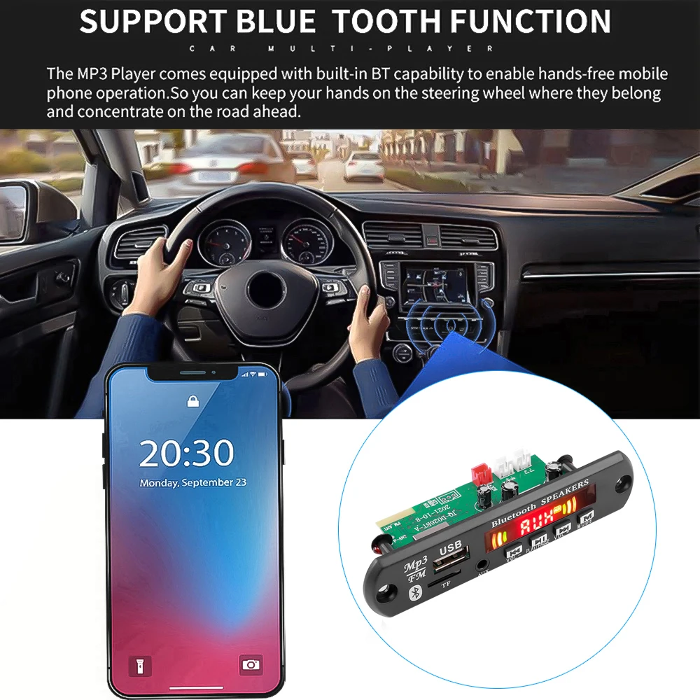 2*25 Вт усилитель MP3 плеер декодер плата 50 7 в-16 в Bluetooth-совместимый 5 0 автомобильный