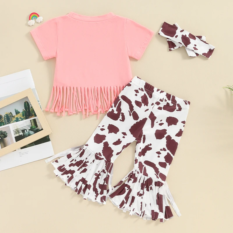 Одежда для маленьких девочек в западном стиле футболка с короткими рукавами