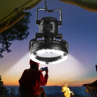 Camping Portable Lamp with Ceiling Fan Portable Hanging Tent Fishing Night Light Book Reading Powerbank Outdoor Hiking Fishing