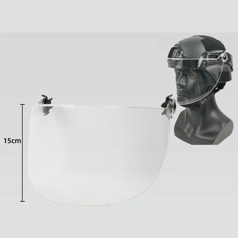 

Tactical Fast MICH AF Helmet Vintage Durable Windscreen Anti Riot Lens Guide Rail Connected Mask CS Face Protective lens
