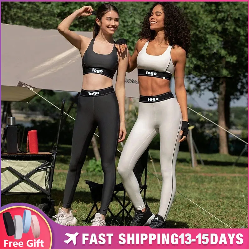 

Contrast Color Personalized Sports Bra High Strength Adjustable Shoulder Strap Fitness Running Yoga Bra Fitness Pants Set