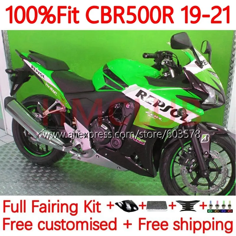 

Корпус OEM для HONDA CBR 500 CBR500 R 500R RR CC CBR500R 2019 2020 2021 Φ 19 20 21 Инжекционный обтекатель 135No.14, зеленый сток