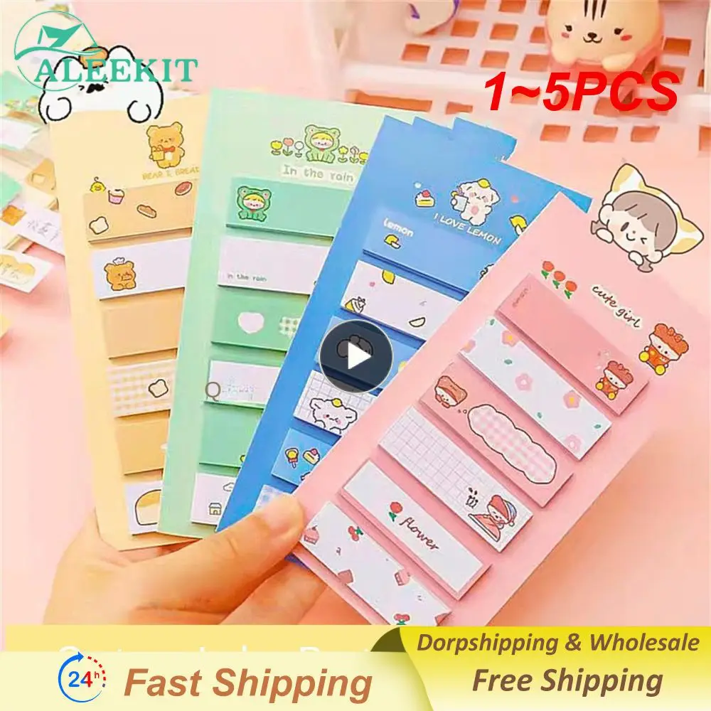 

1~5PCS Kawaii Cartoon Sticky Notes Adhesive Office School Supplies Stationery Memo Pad Index Notepad Sketchbook Planner