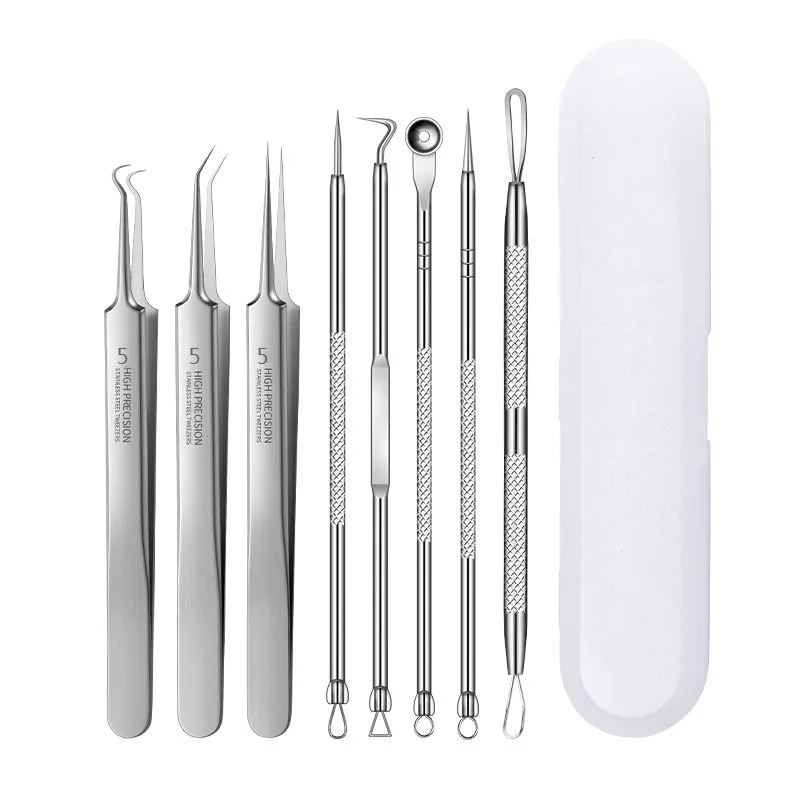 Набор ультра-бычных пинцетов для прыщей 8 шт. профессиональный инструмент