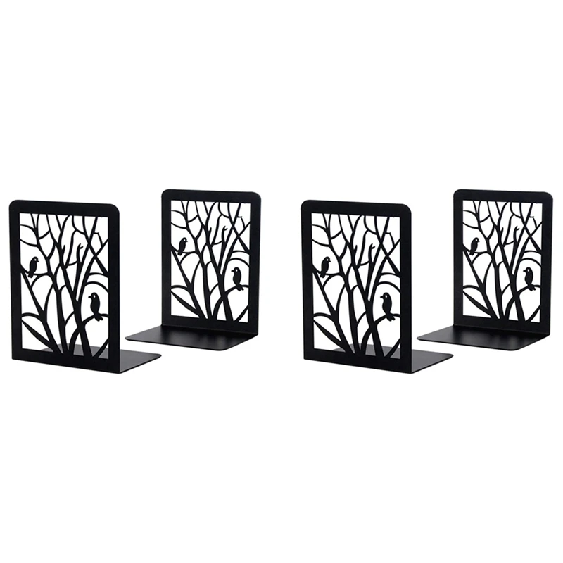 

Book Ends, Book Ends For Shelves, Decorative Bookends For Books, Bookends For School, Home Or Office (Black, 2 Pair)