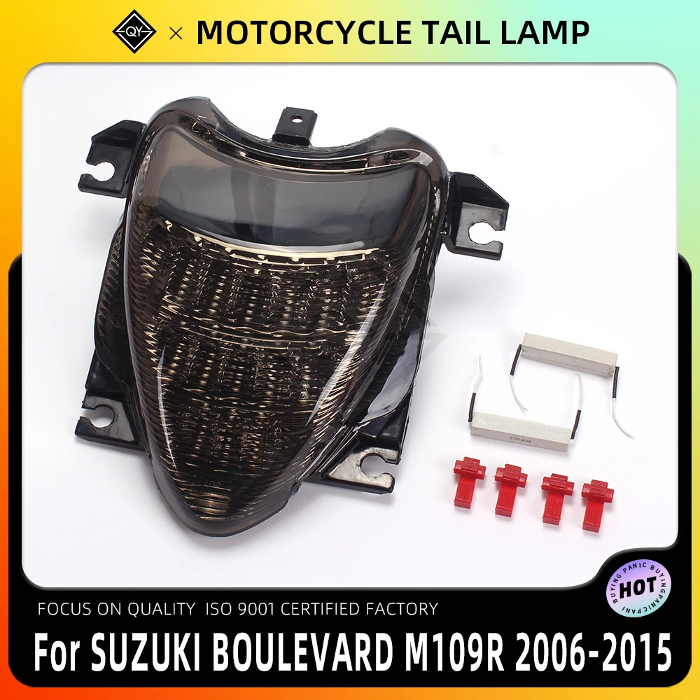 PKQ Motorbikes Integrated LED Tail Light For Suzuki Boulevard M109R / Inirvoer 1800 2006-2015 Brake Turn Signal Lamp