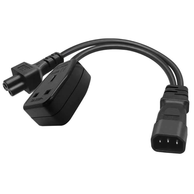 

IEC320-C14 Male to IEC320-C5 +UK13A Female Power Supply Converter Cable Cord