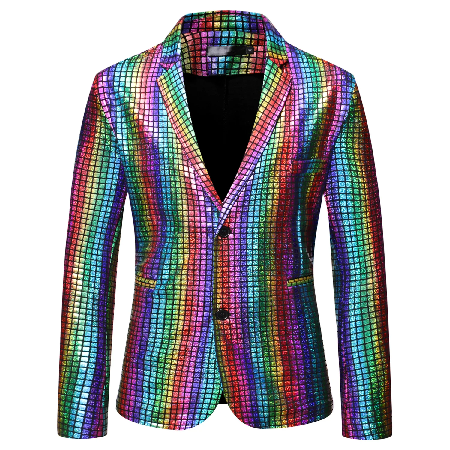 

HOO 2022 Men's European Size Plaid Bronzing blazer Wedding Studio Leisure blazer