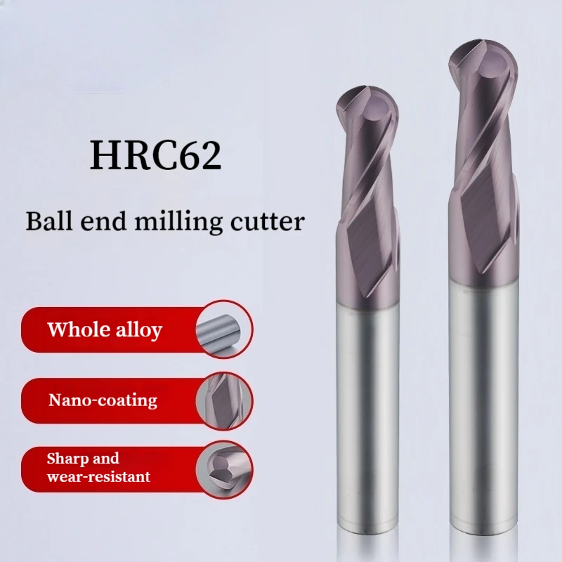 

HRC62 Твердосплавная сферическая концевая фреза с ЧПУ R0 5 R1 R2 R3 R4 R5 R6 R8 Фреза из карбида вольфрама