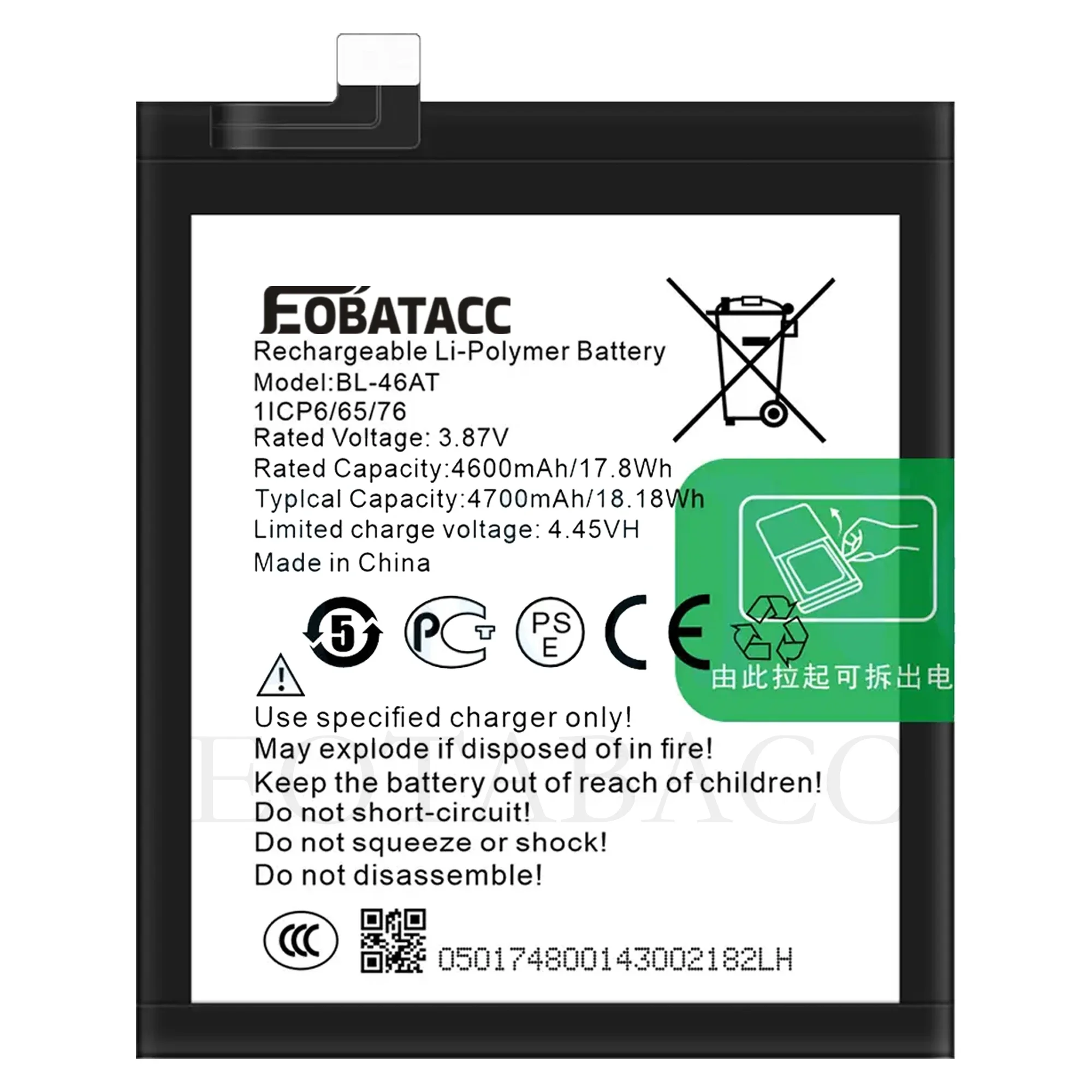 EOTABACC High Quality 100% Original BL-46AT Battery For Tecno Phantom X/AC8 Phone Battery+Tools