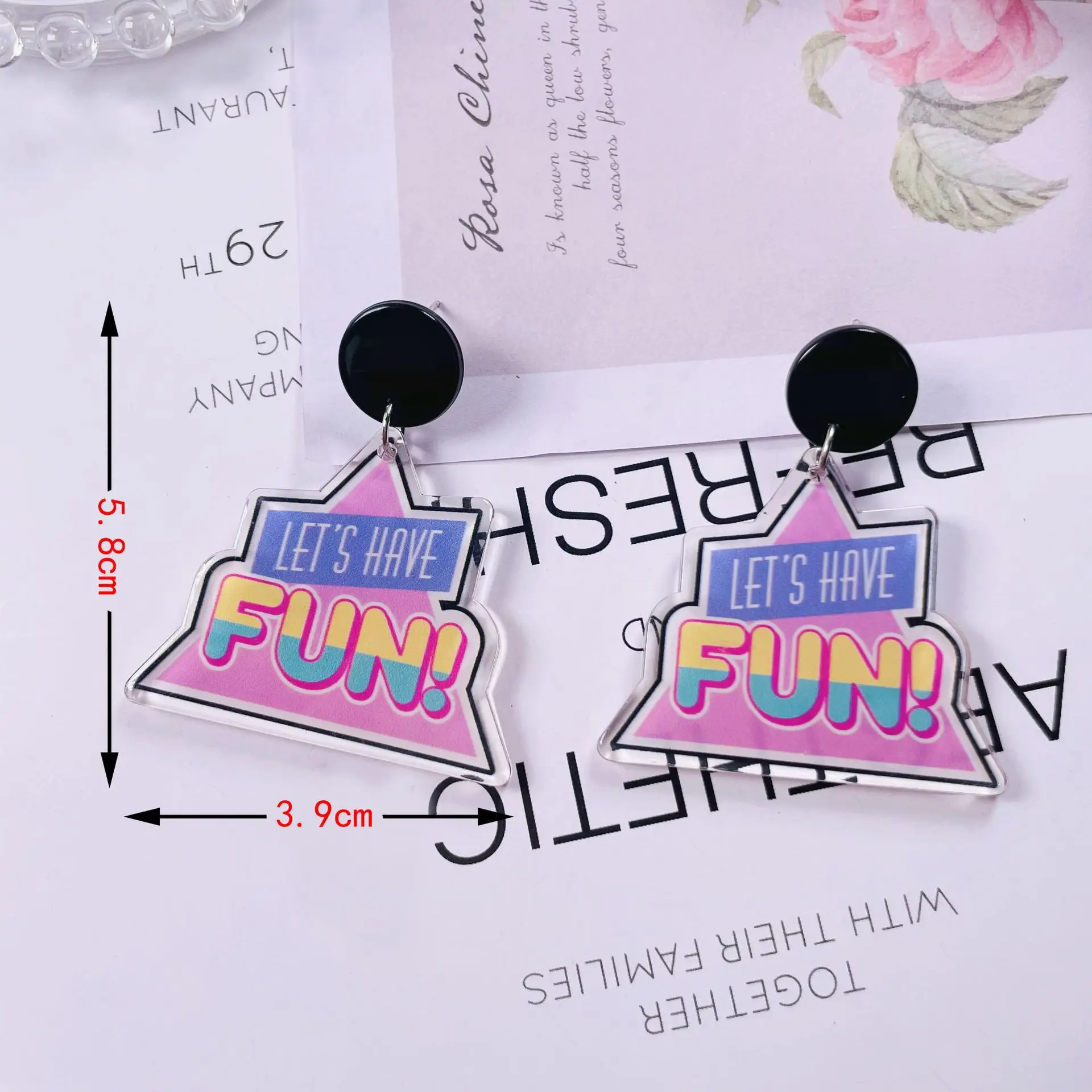 Симпатичные Красочные акриловые серьги с принтом магический куб для женщин