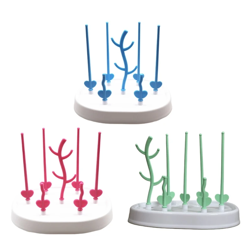 

Baby Bottle Drying Rack,Foldable Large Capacity Bottle Holder Baby Bottle Drain Drying Racks with Tray for Travel Home