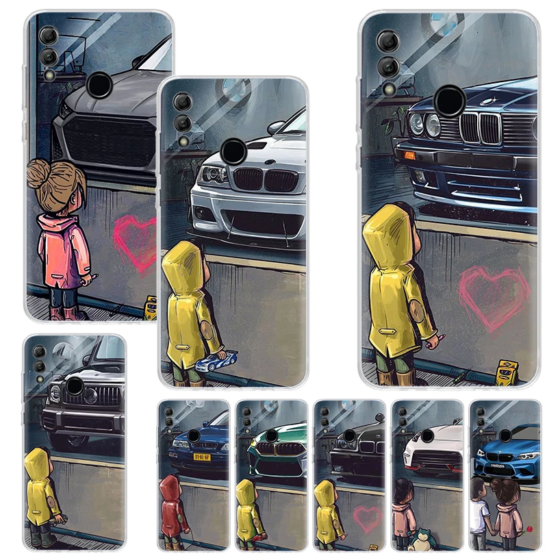 Boy See Sports Car Jdm Drift Print Soft Case for Huawei Honor 10 9 9X 8A 8X 8S Y5 Y6 Y7 Y9S Phone Shell 20 Lite P Smart Z 50 Pat