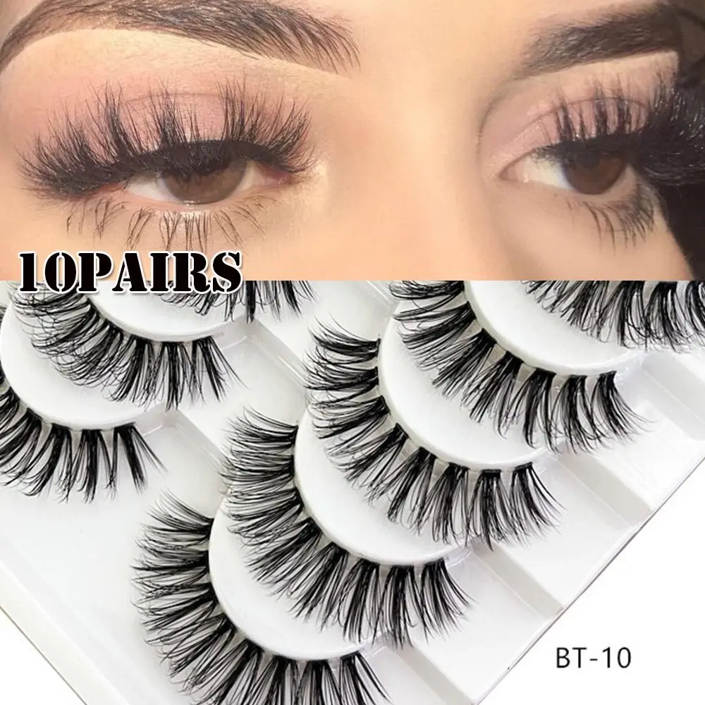 

10 пар, многоразовые объемные пушистые натуральные норки 13-25 мм