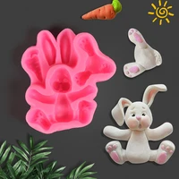 3d rabbit easter silicone mold cupcake topper fondantc cookie baking candy chocolate gumpaste bunny mould cake decorating tools