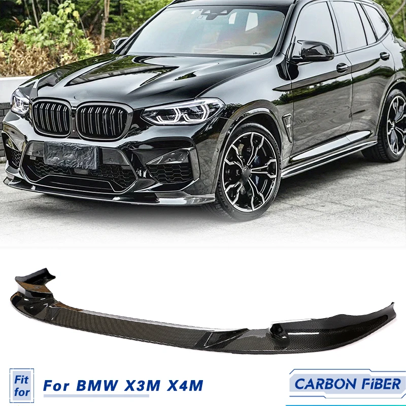 

Car Front Bumper Lip Spoiler Splitters For BMW X3M X4M 2019 - 2022 Carbon Fiber Front Bumper Lip Chin Spoiler Splitters Guard