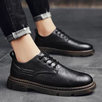 martin boots mens low top 2022 autumn new black classic work shoes korean version fashion casual mens leather boots